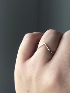 Celine-v-shaped-silver-ring-in-recycled-silver-by-eco-jeweller-Marie-B-Gade-on-hand
