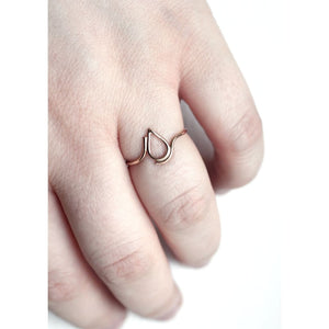 Filippa Ring in 9ct Red Gold by M of Copenhagen closeup on hand
