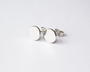 MBG fine jewellery - handmade silver circle sphere earrings from recycled silver