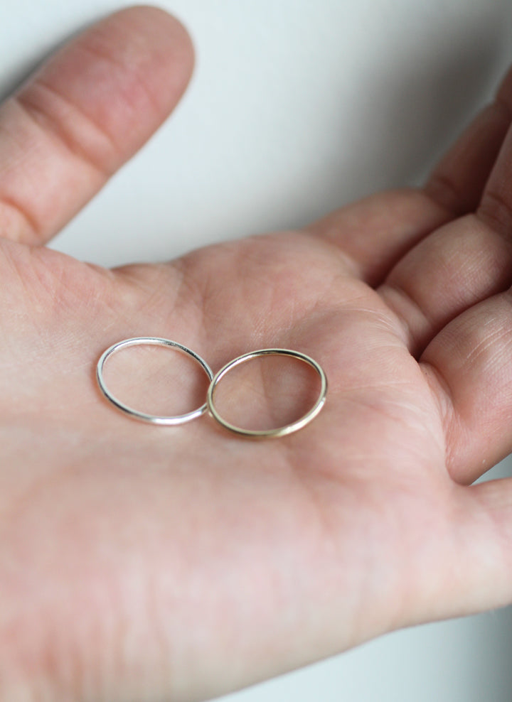 MBG Fine eco jewellery - rings in real gold and silver  in hand