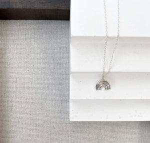 Handmade Eco-Friendly fine jewellery by Marie Beatrice Gade, JOY - Mini silver rainbow necklace