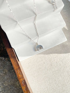 Handmade Eco-Friendly fine jewellery by Marie Beatrice Gade, JOY - Mini silver rainbow necklace