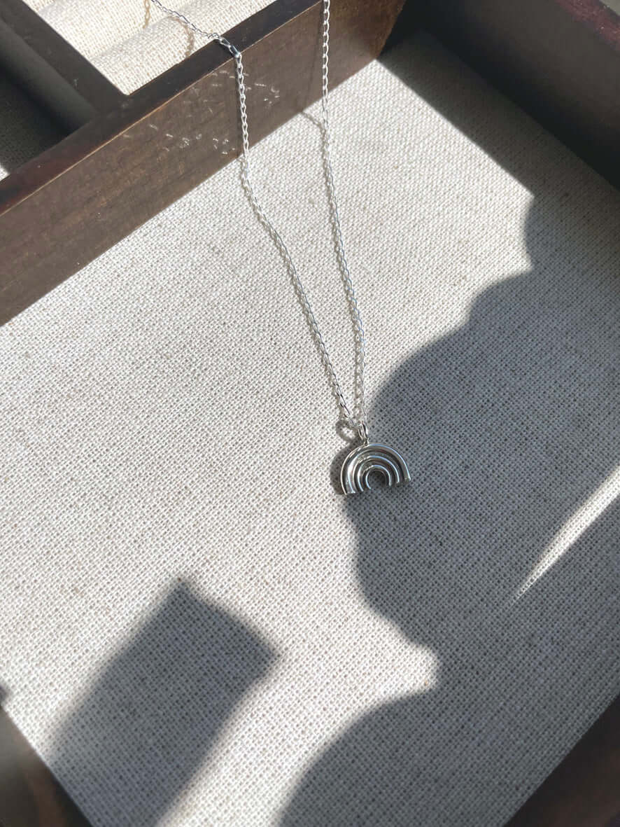 Handmade Eco-Friendly fine jewellery by Marie Beatrice Gade, JOY - Mini silver rainbow necklace