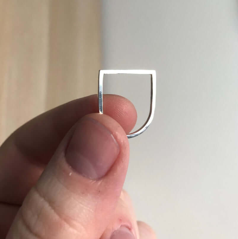 Handmade Eco-Friendly fine jewellery by Marie Beatrice Gade, ALASKA - Sterling 925 Flat Top Silver Ring