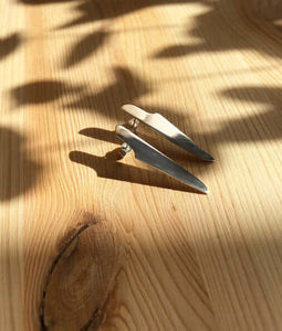 Handmade Eco-Friendly fine jewellery by Marie Beatrice Gade, ALINE - Organic shaped silver earrings
