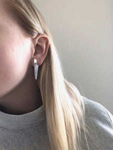 Handmade Eco-Friendly fine jewellery by Marie Beatrice Gade, ALINE - Organic shaped silver earrings