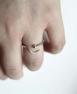 Apollo-open-ended-silver-ring-by-MarieBeatrice-Gade-on-hand