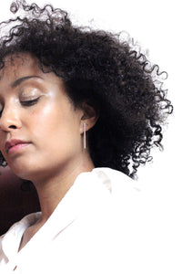 Handmade Eco-Friendly fine jewellery by Marie Beatrice Gade, CLAUDIA - Long stem silver earrings