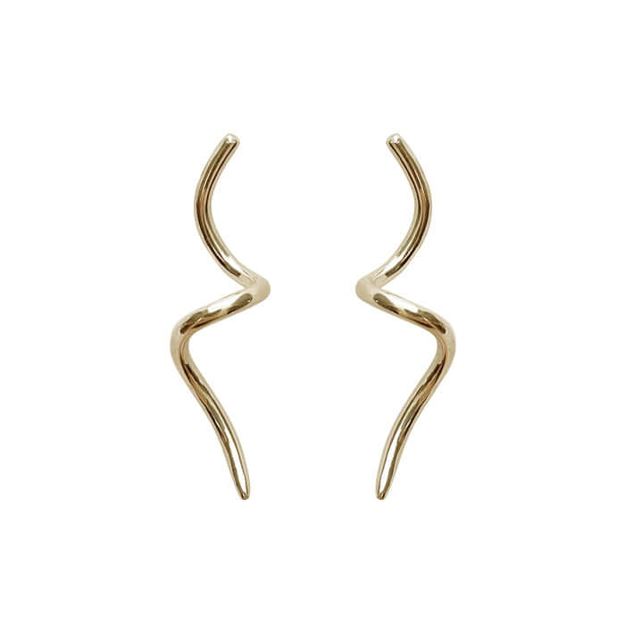 Handmade Eco-Friendly fine jewellery by Marie Beatrice Gade, ARYA - Swirly 9K gold earrings