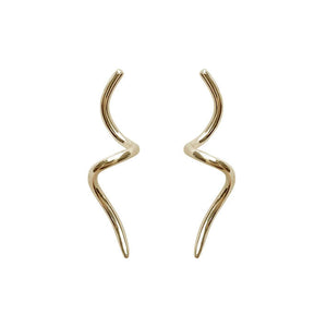 Handmade Eco-Friendly fine jewellery by Marie Beatrice Gade, ARYA - Swirly 9K gold earrings