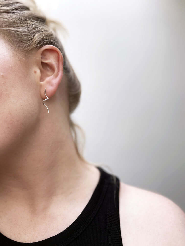 Handmade Eco-Friendly fine jewellery by Marie Beatrice Gade, ARYA - Swirly silver earrings