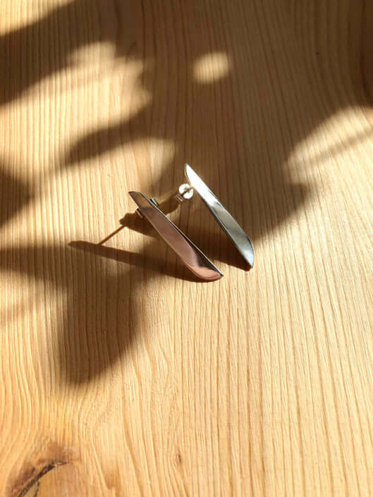 Handmade Eco-Friendly fine jewellery by Marie Beatrice Gade, BELIZE - Organic shaped silver earrings