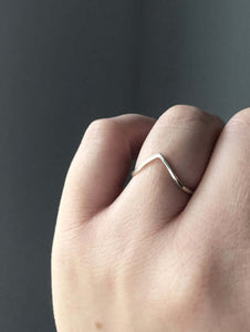 Handmade Eco-Friendly fine jewellery by Marie Beatrice Gade, CELINA - V shaped silver ring
