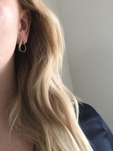 Handmade Eco-Friendly fine jewellery by Marie Beatrice Gade, CLAIRE - Hollow teardrop silver earrings