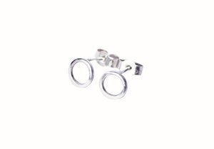 Continuum-silver-circle-stud-earrings-on-white-background