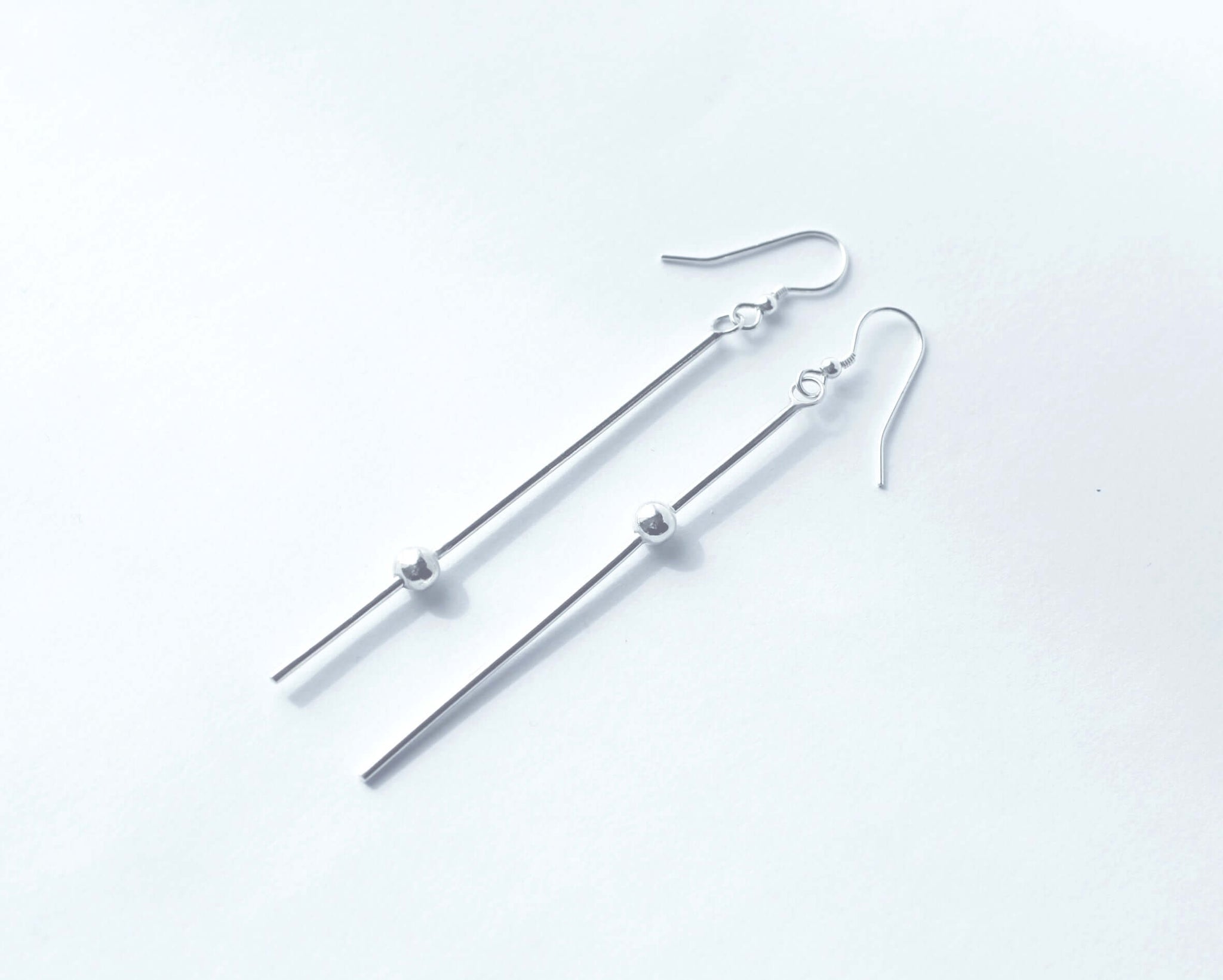 Handmade Eco-Friendly fine jewellery by Marie Beatrice Gade, DEW - Silver bead pendant earrings