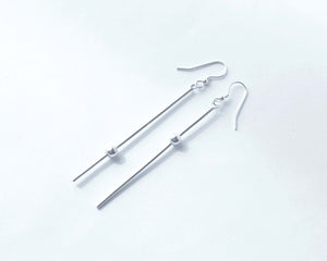 Handmade Eco-Friendly fine jewellery by Marie Beatrice Gade, DEW - Silver bead pendant earrings