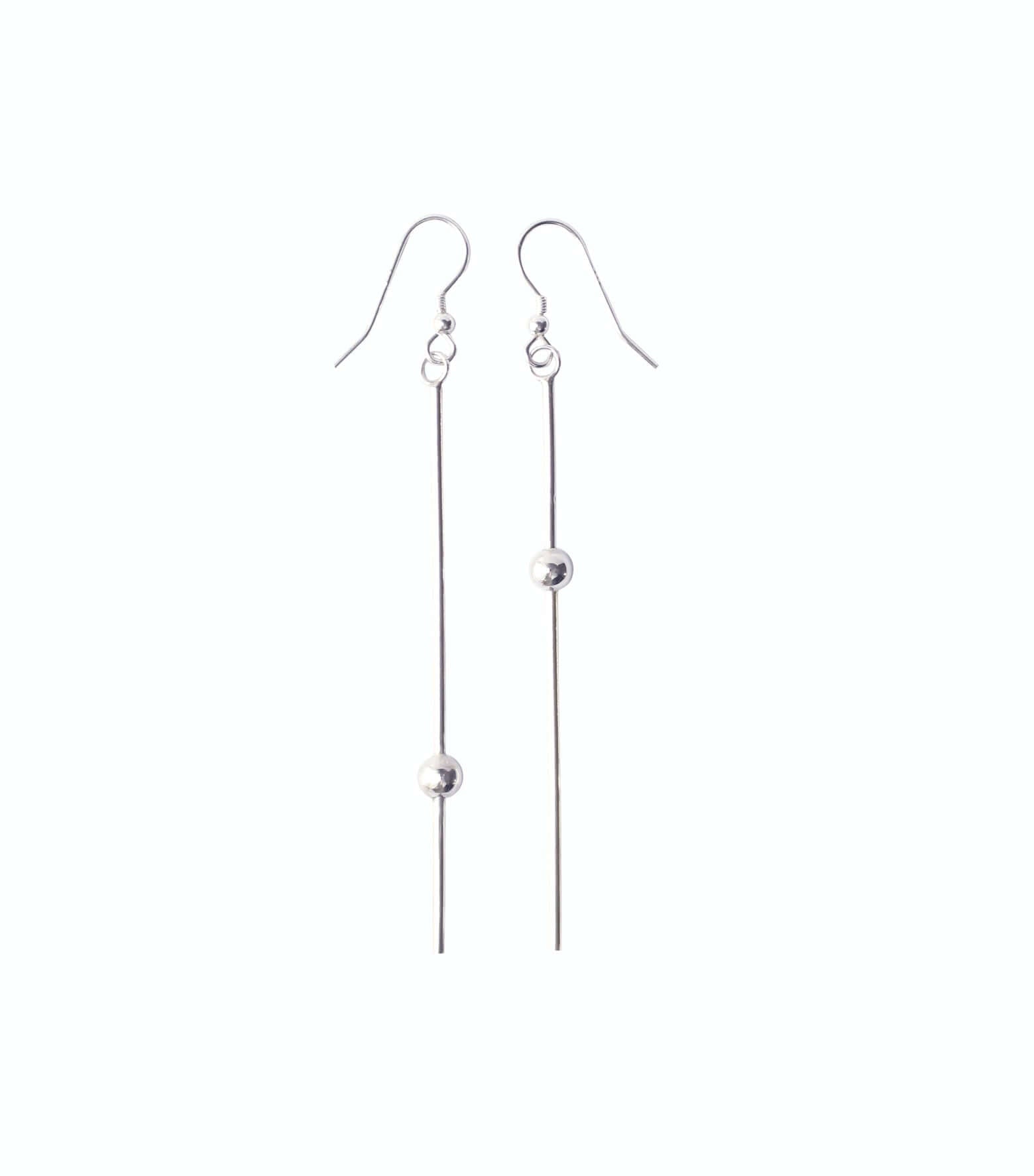 Handmade Eco-Friendly fine jewellery by Marie Beatrice Gade, DEW - Silver bead pendant earrings