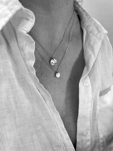 Handmade Eco-Friendly fine jewellery by Marie Beatrice Gade, DOMINGA Mini - Textured silver pendant necklace