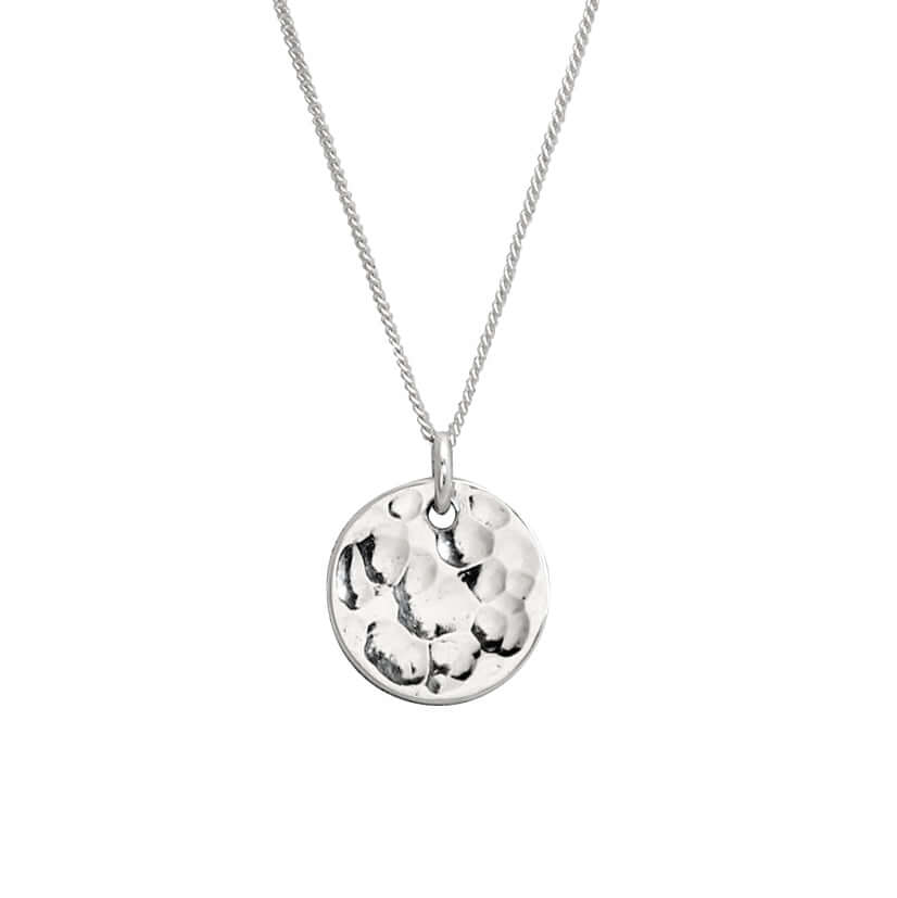 Handmade Eco-Friendly fine jewellery by Marie Beatrice Gade, DOMINGA - Hammered silver pendant necklace