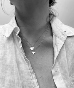 Handmade Eco-Friendly fine jewellery by Marie Beatrice Gade, DOMINGA Mini - Textured silver pendant necklace
