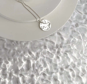 Handmade Eco-Friendly fine jewellery by Marie Beatrice Gade, DOMINGA - Hammered silver pendant necklace
