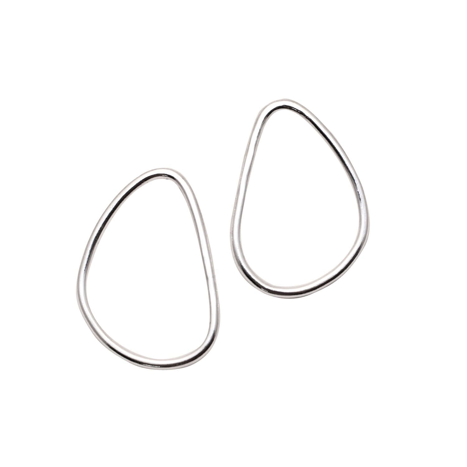 Handmade Eco-Friendly fine jewellery by Marie Beatrice Gade, ELENA - Oval silver earrings