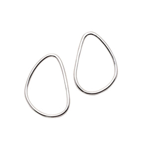 Handmade Eco-Friendly fine jewellery by Marie Beatrice Gade, ELENA - Oval silver earrings
