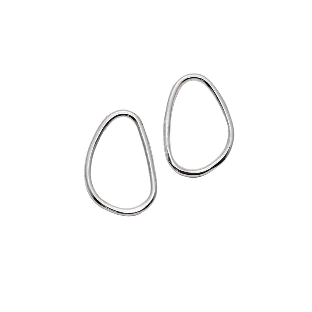 Handmade Eco-Friendly fine jewellery by Marie Beatrice Gade, ELENA Mini - Oval silver earrings