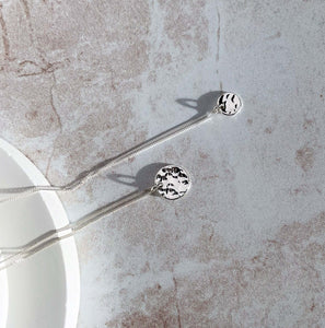 Handmade Eco-Friendly fine jewellery by Marie Beatrice Gade, DOMINGA Mini - Textured silver pendant necklace