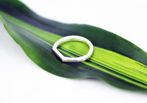 Handmade Eco-Friendly fine jewellery by Marie Beatrice Gade, EDGE - Square metal silver ring