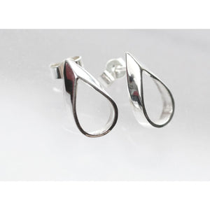 Handmade Eco-Friendly fine jewellery by Marie Beatrice Gade, CLAIRE MINI - Hollow teardrop silver earrings