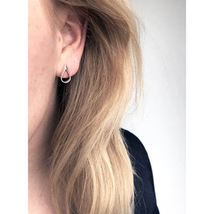 Handmade Eco-Friendly fine jewellery by Marie Beatrice Gade, CLAIRE MINI - Hollow teardrop silver earrings