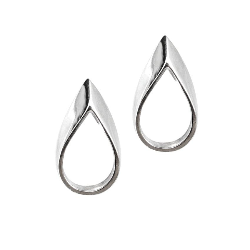 Handmade Eco-Friendly fine jewellery by Marie Beatrice Gade, CLAIRE MINI - Hollow teardrop silver earrings
