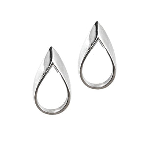 Handmade Eco-Friendly fine jewellery by Marie Beatrice Gade, CLAIRE MINI - Hollow teardrop silver earrings