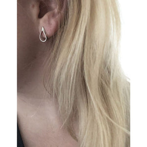 Handmade Eco-Friendly fine jewellery by Marie Beatrice Gade, CLAIRE MINI - Hollow teardrop silver earrings