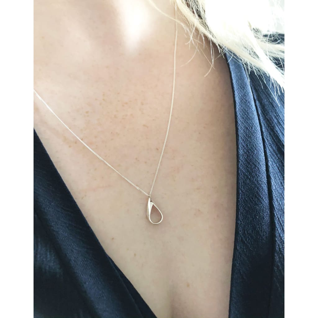 Handmade Eco-Friendly fine jewellery by Marie Beatrice Gade, CLAIRE - Silver teardrop necklace
