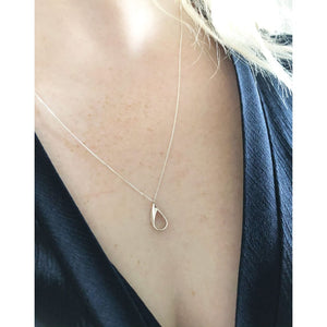 Handmade Eco-Friendly fine jewellery by Marie Beatrice Gade, CLAIRE - Silver teardrop necklace