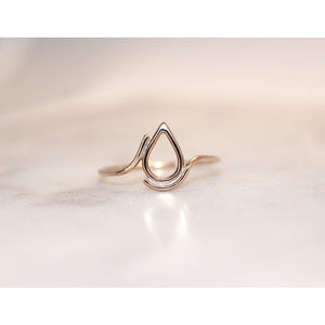 Handmade Eco-Friendly fine jewellery by Marie Beatrice Gade, FILIPPA MINI 9K Gold Drop Ring