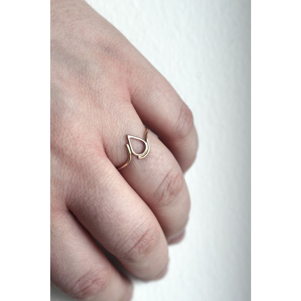Handmade Eco-Friendly fine jewellery by Marie Beatrice Gade, FILIPPA MINI 9K Gold Drop Ring