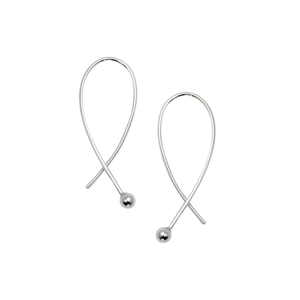 Cross over silver earrings by eco jeweller M of Copenhagen