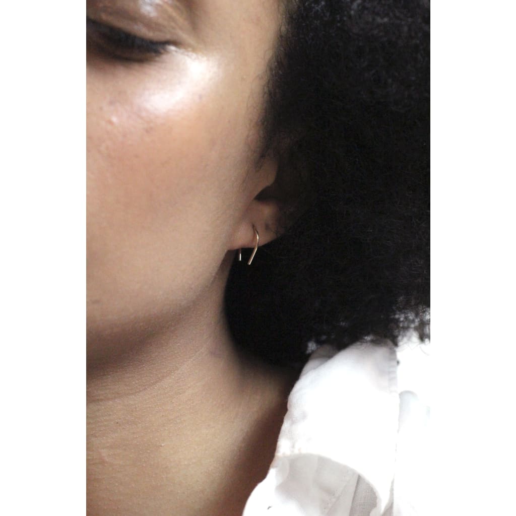 Handmade Eco-Friendly fine jewellery by Marie Beatrice Gade, HOOK MINI 9K Gold Earrings