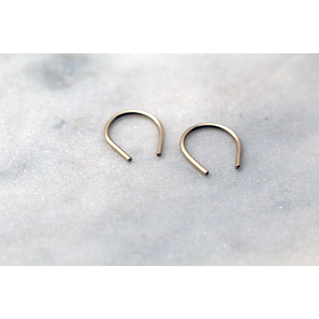Handmade Eco-Friendly fine jewellery by Marie Beatrice Gade, HOOK MINI 9K Gold Earrings
