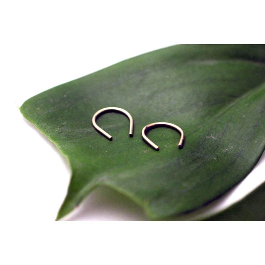 Handmade Eco-Friendly fine jewellery by Marie Beatrice Gade, HOOK MINI 9K Gold Earrings