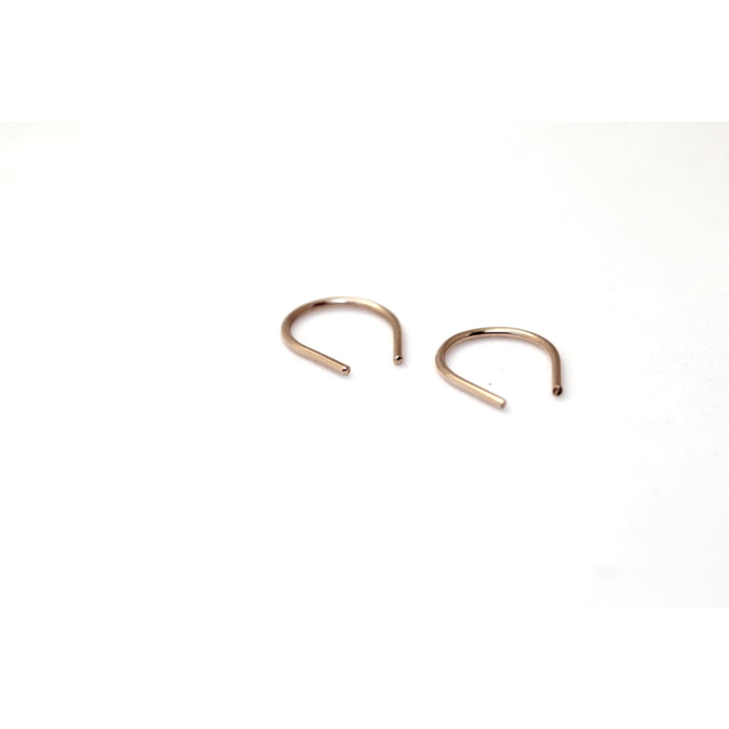 Handmade Eco-Friendly fine jewellery by Marie Beatrice Gade, HOOK MINI 9K Red Gold Earrings