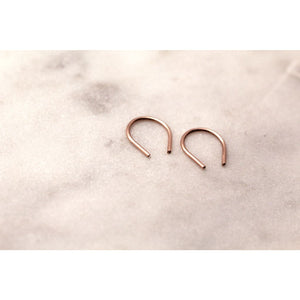 Handmade Eco-Friendly fine jewellery by Marie Beatrice Gade, HOOK MINI 9K Red Gold Earrings