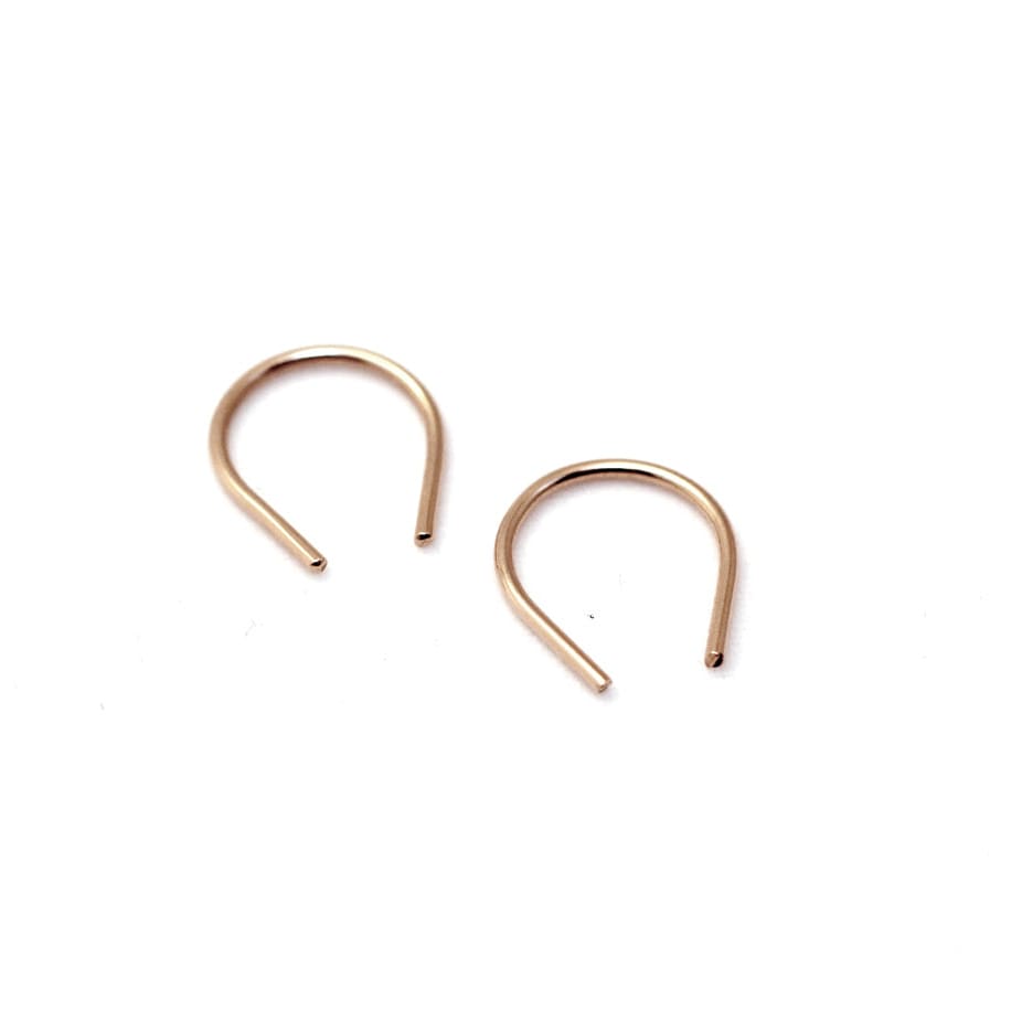 Handmade Eco-Friendly fine jewellery by Marie Beatrice Gade, HOOK MINI 9K Red Gold Earrings