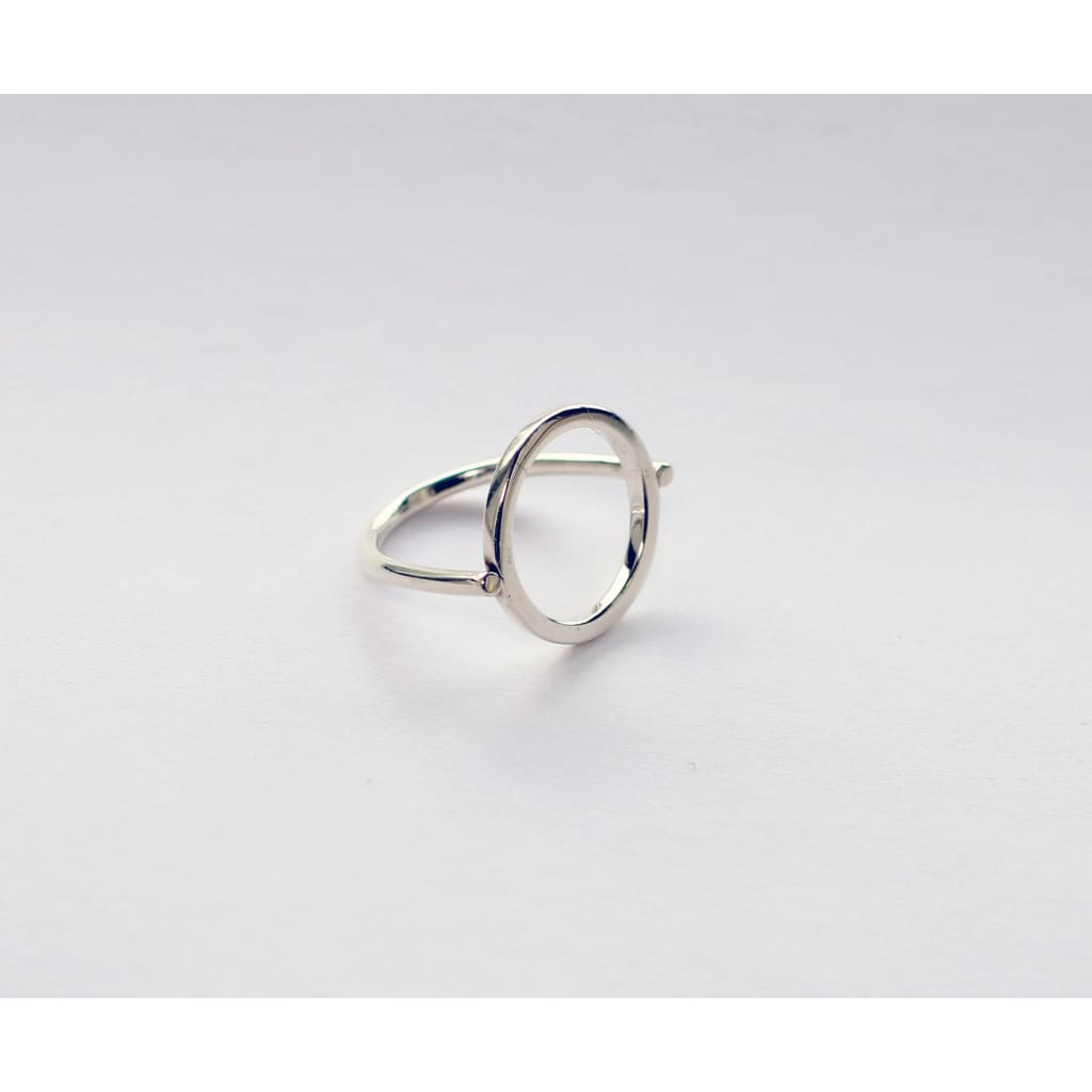 Hoop ring by M of Copenhagen form recycled silver showcased on white