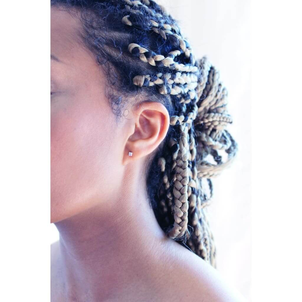 Handmade Eco-Friendly fine jewellery by Marie Beatrice Gade, KLOSS Silver Cube Earrings