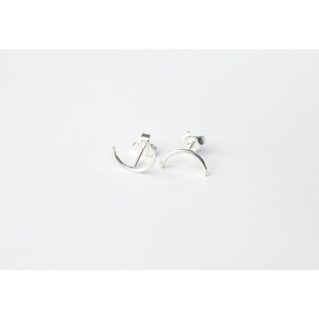 Luna earrings by M of Copenhagen made from recycled silver viewed from the front2